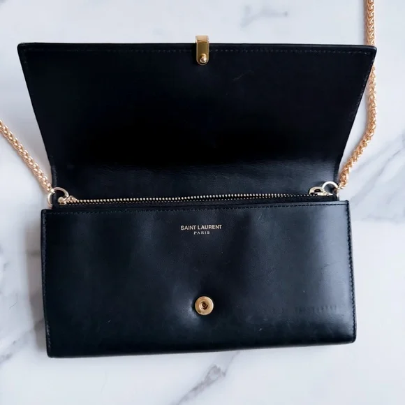 Authentic YSL Ligne Leather wallet on chain - Picture 11 of 13